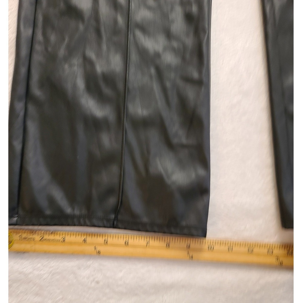 Wild Fable Women's Black Faux Leather Wide Leg Seam Front Pants Size 2 NWOT - Picture 8 of 13